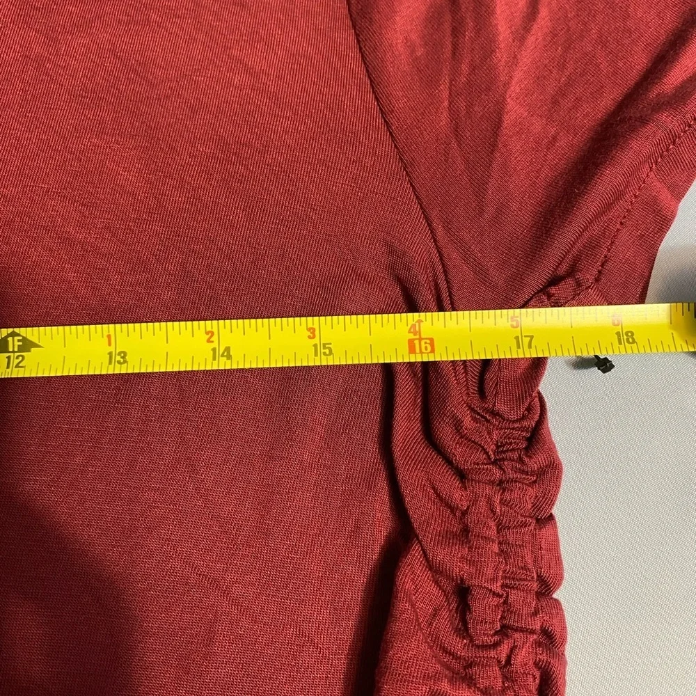 NWOT .. J. Crew Red Ruffled Short Sleeve Tunic